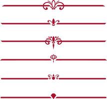 Set of decorative divider elements. Border florish collection. vector