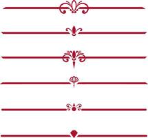 Set of decorative divider elements. Border florish collection. vector