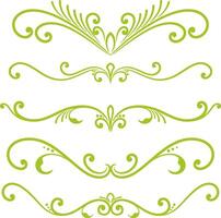 Set of decorative divider elements. Border florish collection. vector