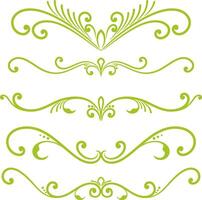 Set of decorative divider elements. Border florish collection. vector