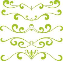 Set of decorative divider elements. Border florish collection. vector