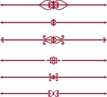 Set of decorative divider elements. Border florish collection. vector