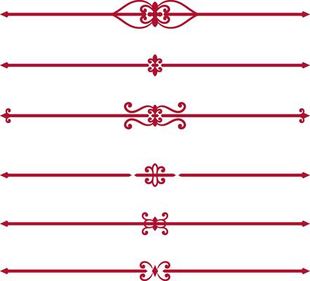 Set of decorative divider elements. Border florish collection.