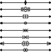 Set of decorative divider elements. Border florish collection. vector