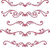 Set of decorative divider elements. Border florish collection. vector