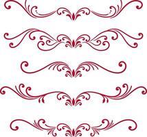 Set of decorative divider elements. Border florish collection. vector