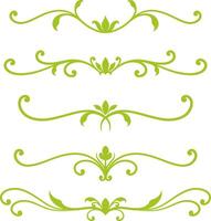 Set of decorative divider elements. Border florish collection. vector