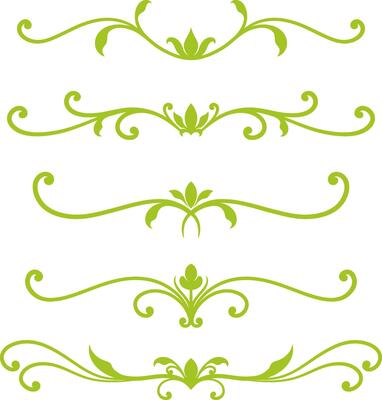 Set of decorative divider elements. Border florish collection.