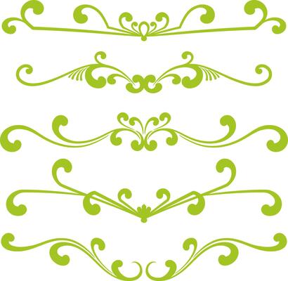 Set of decorative divider elements. Border florish collection.