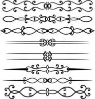 Set of decorative divider elements. Border florish collection. vector