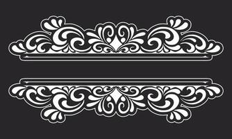 Ornament floral design element for frame, border, and wedding with vintage style vector