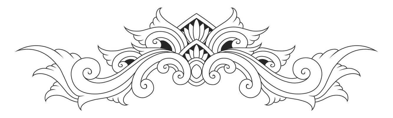 Line art Classic vintage ornament frame elements