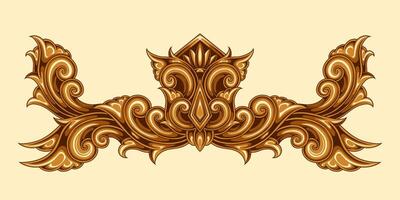 Beautiful carved decorative ornaments design for elements vector