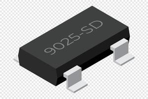 Transistor electronic component. Transistor icon. Isometric transistor. Isometric electronic component. illustration vector