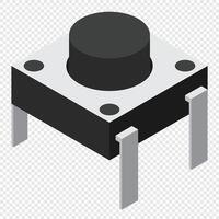 Push button electronic component. Push button icon. Isometric push button. Isometric electronic component. illustration vector