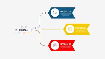 Tres paso infografía etiqueta diseño modelo con línea iconos proceso pasos diagrama, presentaciones, flujo de trabajo disposición, bandera, fluir cuadro, informacion grafico ilustración. vector