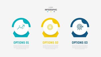 Three Step Infographic label design template with line icons. process steps diagram, presentations, workflow layout, banner, flow chart, info graph illustration. vector