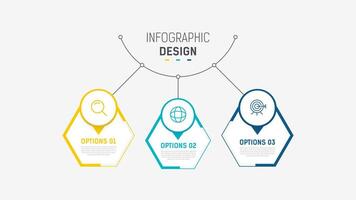 Three Step Infographic label design template with line icons. process steps diagram, presentations, workflow layout, banner, flow chart, info graph illustration. vector