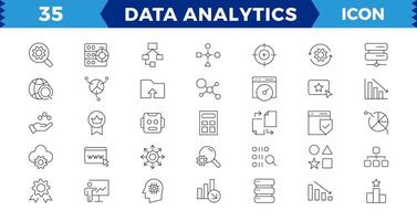 Data analytices icon set pixel perfect icon vector