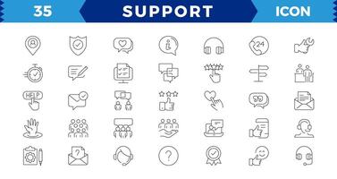 Customer Service and Support - Outline Icon Collection. Thin Line Set contains ,simple symbols collection. vector