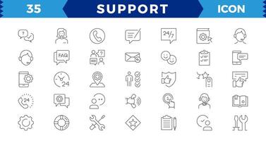 Customer Service and Support - Outline Icon Collection. Thin Line Set contains ,simple symbols collection. vector