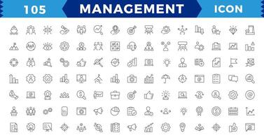 Business and management line icons set, web icons in line style.Career, Human Resources, Employee, Strategy, Time management, planning, project, startup, marketing. vector