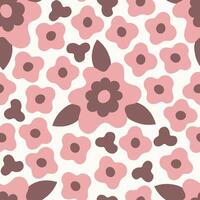 Romantic floral seamless pattern with pink flowers vector