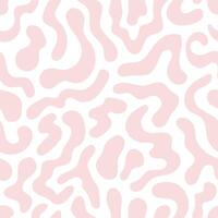 Pastel pink abstract seamless pattern with curvy shapes vector