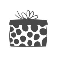 Gift box hand drawn symbol with tied bow vector