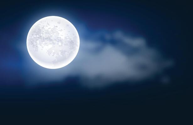 Starry night sky, mountains landscape, magic fields. Dark moon, backdrop with star galaxy, sparkle universe. Realistic clouds and glowing stars. Banner template. exact background