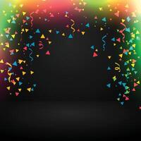 Celebration background with confetti and ribbons. illustration. vector