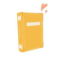 mano dibujado libro con pequeño corazones vector