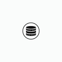 modern silhouette database with circle icon vector