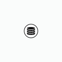modern silhouette database with circle icon vector