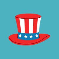 4th of July hat with stripes and stars. graphics. vector