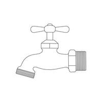 Hand drawn kids drawing cartoon illustration faucet icon Isolated on White vector