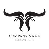 Bull head logo design,Creative bull horns symbol illustration vector