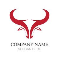 Bull head logo design,Creative bull horns symbol illustration vector