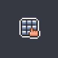 push button in pixel art style vector