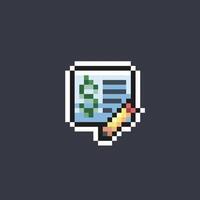 bill text edit in pixel art style vector