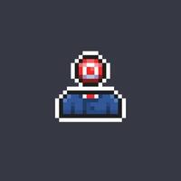 red circle target head wearing suit in pixel art style vector