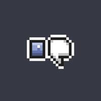 dislike thumb sign in pixel art style vector