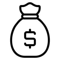 money bag line icon vector