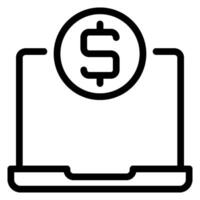 online payment line icon vector