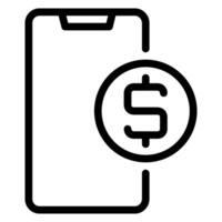 online payment line icon vector