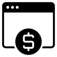 dollar glyph icon vector