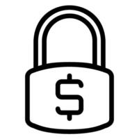 lock line icon vector