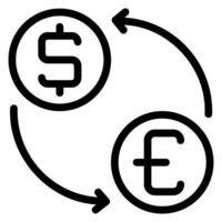 money exchange line icon vector