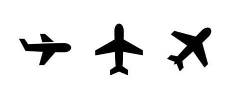 Plane, airplane icon set in generic style. Aircraft, flight sign symbol vector