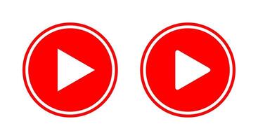 Play button icon with circle outline. player logo app vector